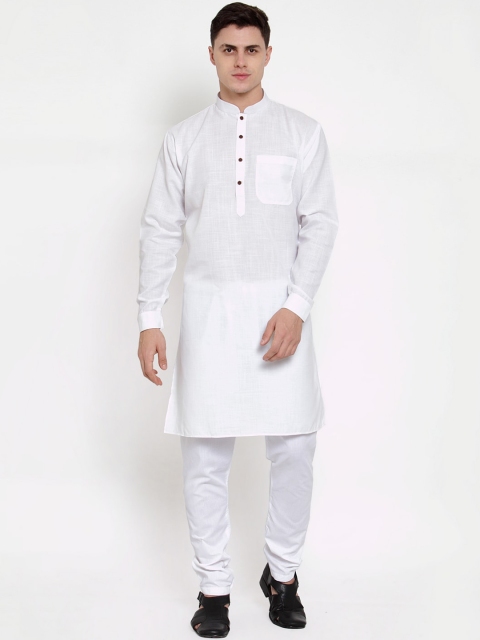 

MAXENCE Men White Pure Cotton Kurta with Pyjamas