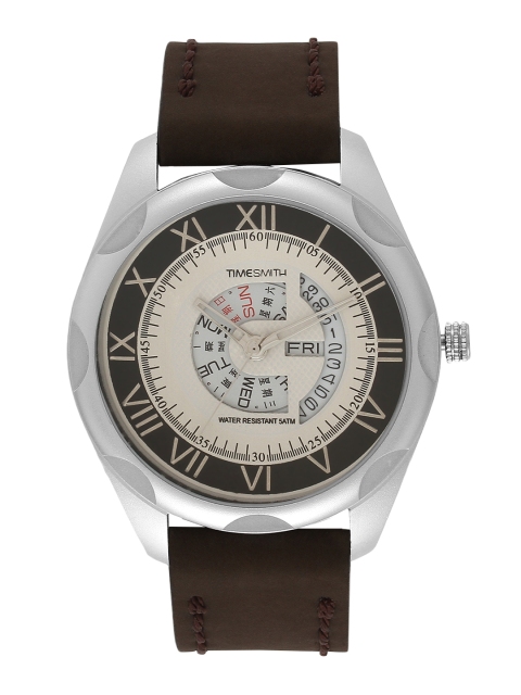 

TIMESMITH Men Black & Cream-Coloured Dial Analogue Watch TSM-040-B