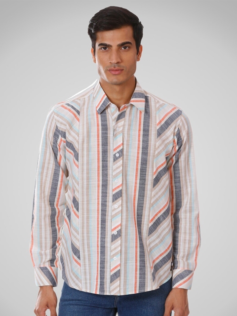 

SHIRT THEORY Men Multicoloured Comfort Striped Casual Shirt, Multi