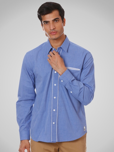 

SHIRT THEORY Men Blue Comfort Casual Shirt