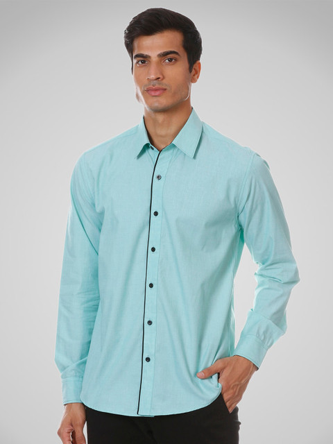 

SHIRT THEORY Men Green Comfort Casual Shirt