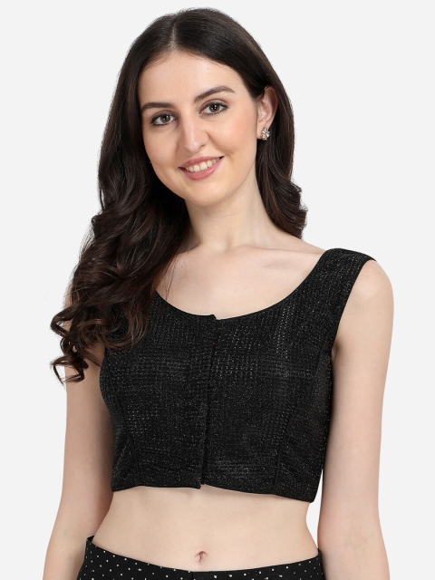 

Fab Dadu Women Black Solid Saree Blouse