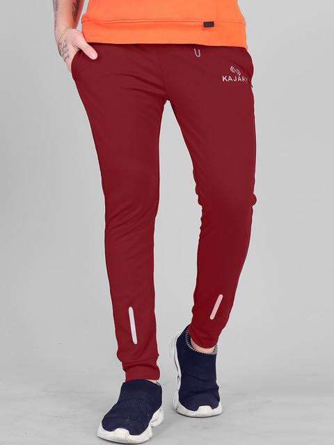 

KAJARU Men Maroon Solid Joggers