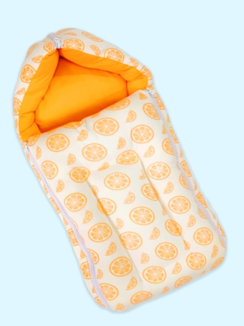 

Born Babies Infants Orange & White Printed Sleeping Bag