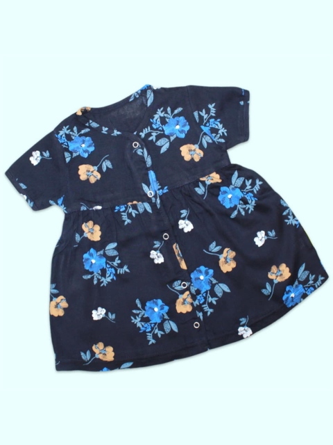 

Born Babies Blue Floral A-Line Dress