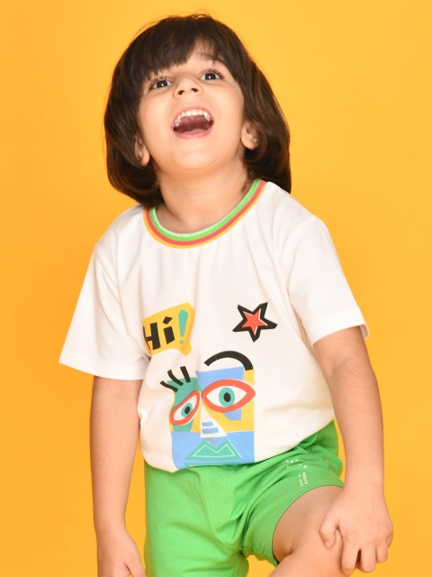 

Anthrilo Boys White Printed T-shirt
