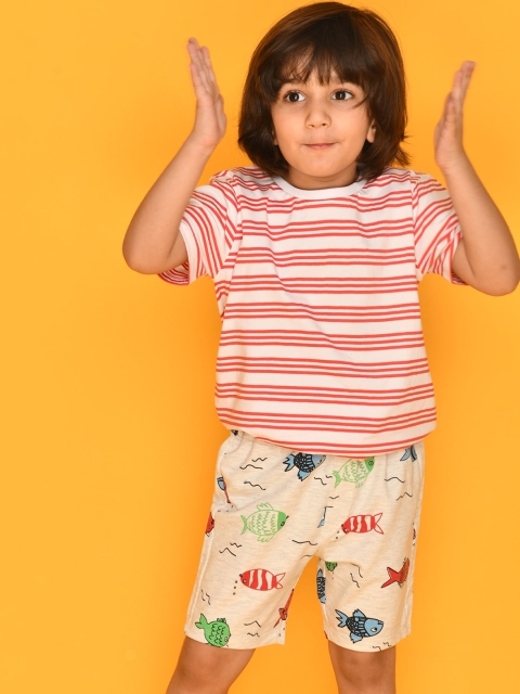 

Anthrilo Boys Grey Melange Printed Cotton Shorts