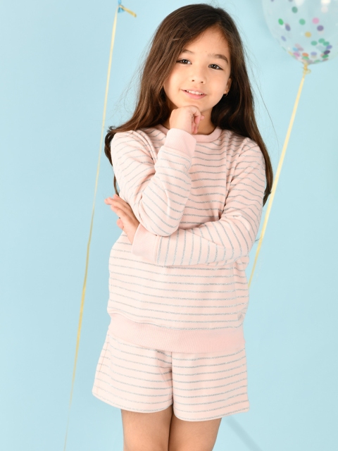

Anthrilo Girls Pink Striped Shorts