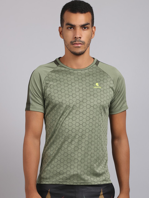 

Gallus Men Lime Green Printed Dri-FIT T-shirt