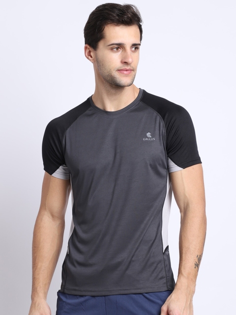 

Gallus Men Charcoal Colourblocked Dri-FIT T-shirt