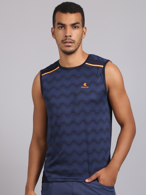 

Gallus Men Navy Blue Printed Dri-FIT T-shirt