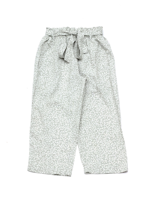 

Lil Lollipop Girls Green & White Floral Printed Knitted Palazzos