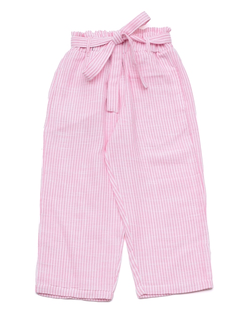 

Lil Lollipop Girls Pink Striped Knitted Palazzos