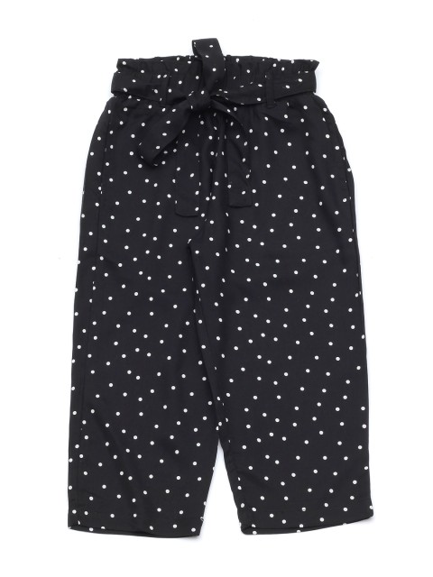 

Lil Lollipop Girls Black & White Polka Dots Pure Cotton Printed Palazzos