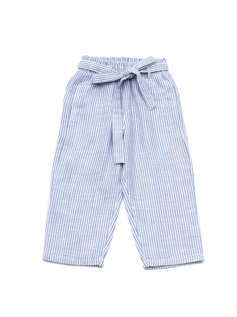 

Lil Lollipop Girls Blue & White Striped Knitted Palazzos
