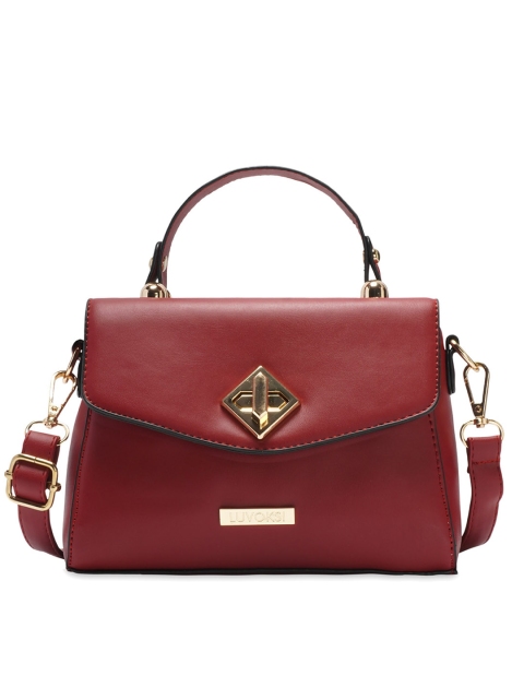 

Luvoksi Maroon Solid PU Structured Satchel Bag