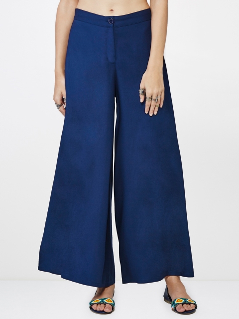 

Global Desi Navy Palazzos, Navy blue