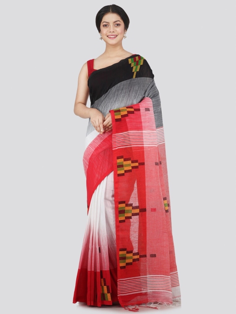 

PinkLoom White & Red Woven Design Pure Cotton Saree