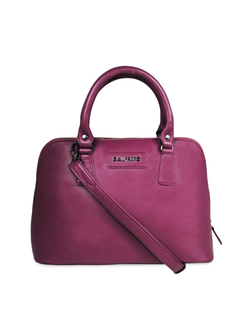 

CALFNERO Violet Leather Structured Handheld Bag with Tasselled