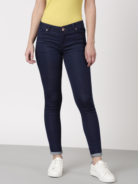 

ether Women Blue Skinny Fit Mid-Rise Clean Look Jeans