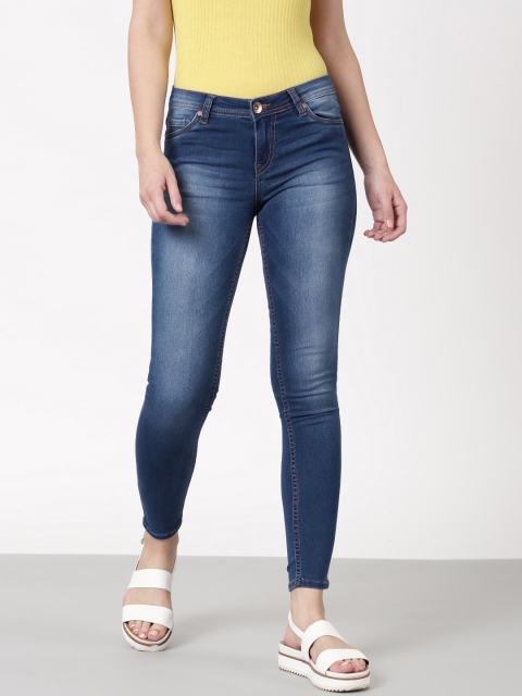 

ether Women Blue Skinny Fit Mid-Rise Clean Look Jeans