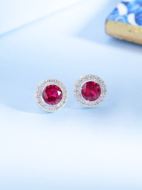 

Hiara Jewels Silver-Toned Circular Studs Earrings