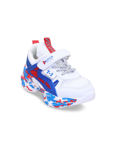 

Hopscotch Boys White Printed Sneakers