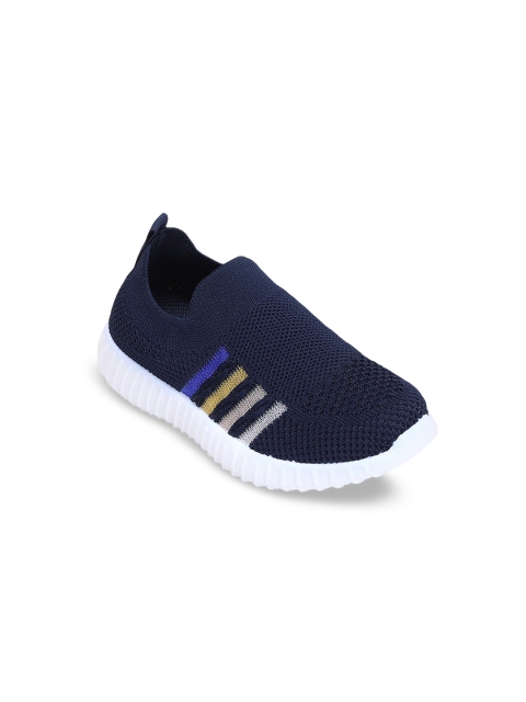 

Hopscotch Girls Navy Blue Woven Design Slip-On Sneakers