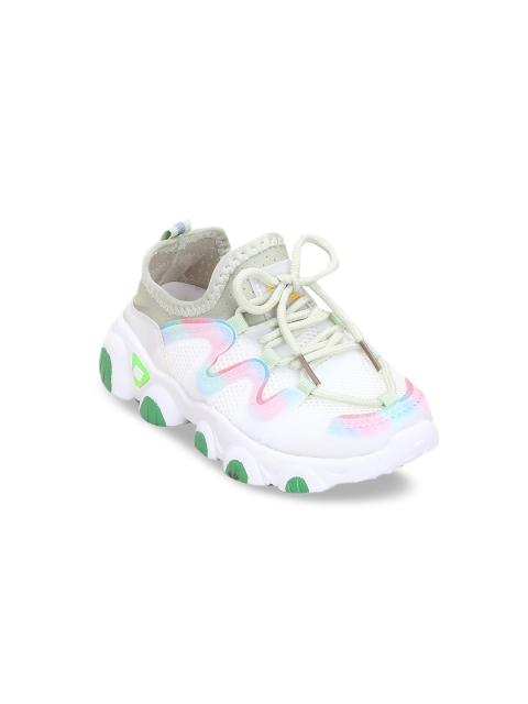 

Hopscotch Unisex Kids Green Printed Sneakers
