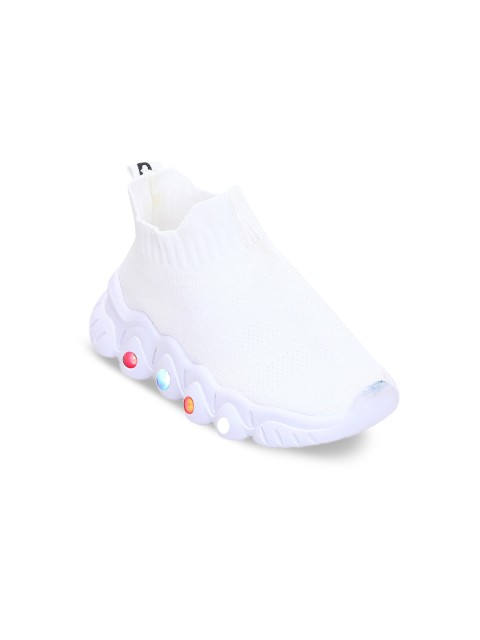 

Hopscotch Boys White Woven Design Slip-On Sneakers