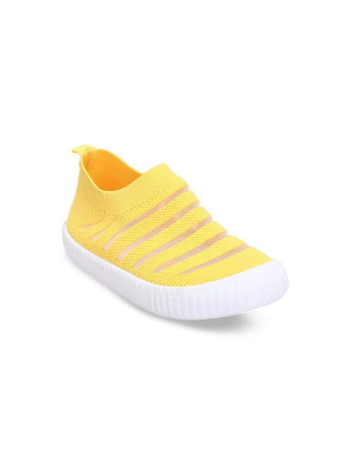 

Hopscotch Unisex Kids Yellow Striped Slip-On Sneakers