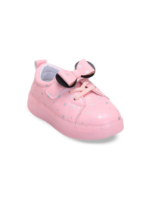 

Hopscotch Girls Pink Printed PU Sneakers