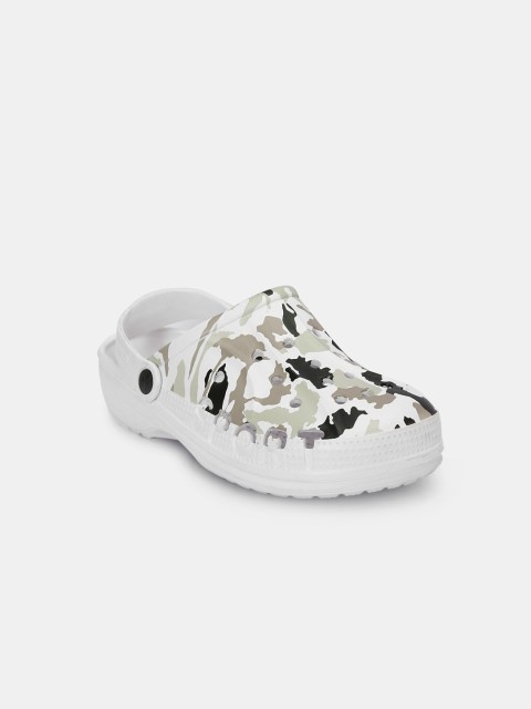 

Hopscotch Unisex Kids White Printed Clogs