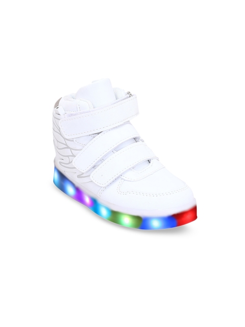 

Hopscotch Unisex Kids White High-Top Sneakers