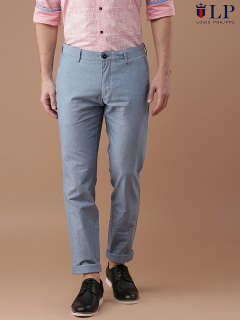

Louis Philippe Sport Men Blue Solid Slim Fit Chino Trousers