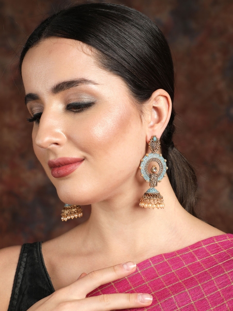 

Ishin Gold-Toned Contemporary Jhumkas Earrings