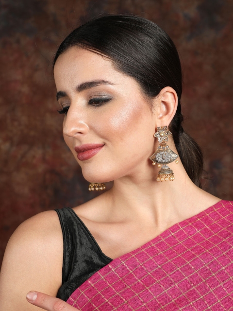 

Ishin Gold-Toned Contemporary Jhumkas Earrings