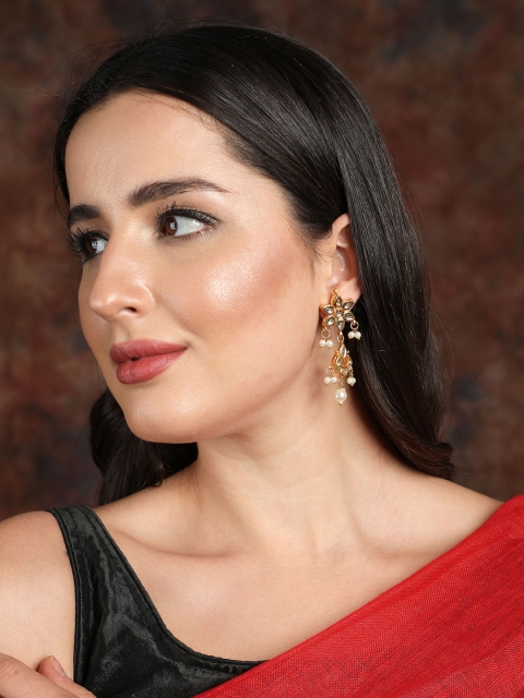 

Ishin Gold-Toned Contemporary Jhumkas Earrings