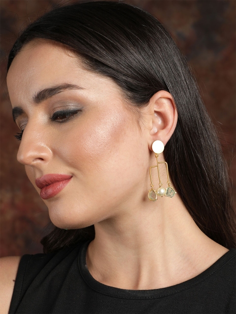 

Ishin Gold-Toned Contemporary Drop Earrings