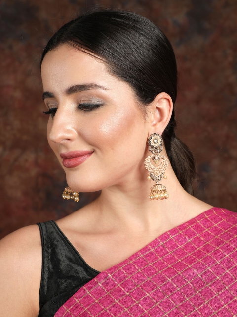 

Ishin Gold-Toned Floral Chandbalis Earrings