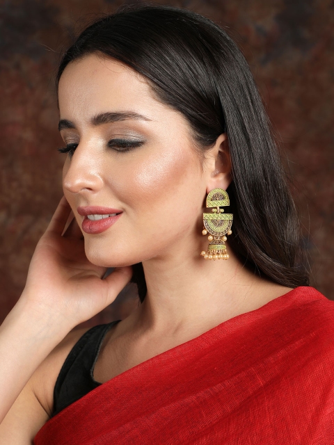 

Ishin Gold-Toned Classic Jhumkas Earrings