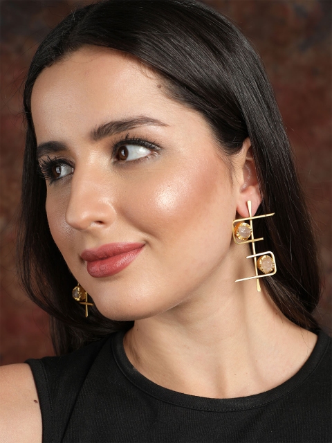 

Ishin Gold-Toned Contemporary Drop Earrings