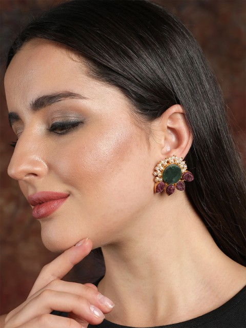 

Ishin Gold-Toned Circular Studs Earrings
