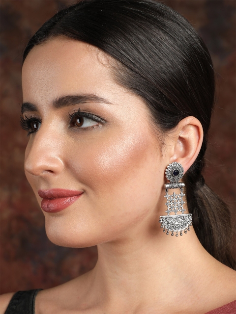 

Ishin Silver-Toned Classic Drop Earrings