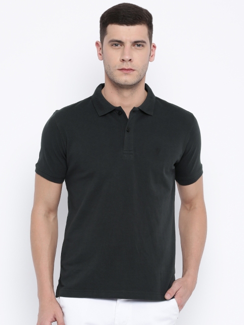 

Van Heusen Men Black Solid Polo Collar T-shirt