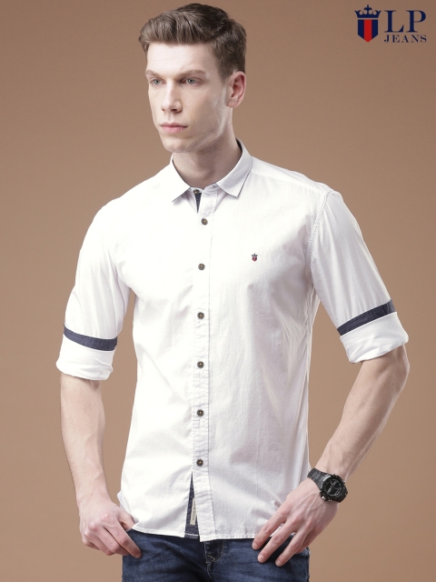

Louis Philippe Jeans Men White Union Slim Fit Casual Shirt