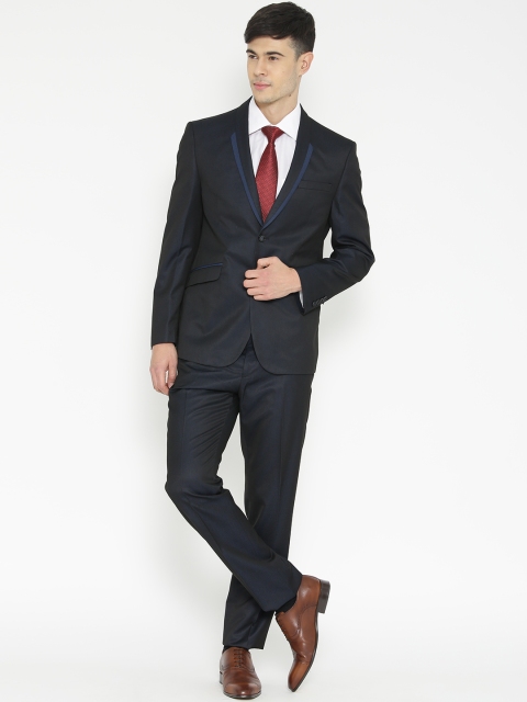 

Van Heusen Navy Single-Breasted Slim Fit Formal Suit, Navy blue