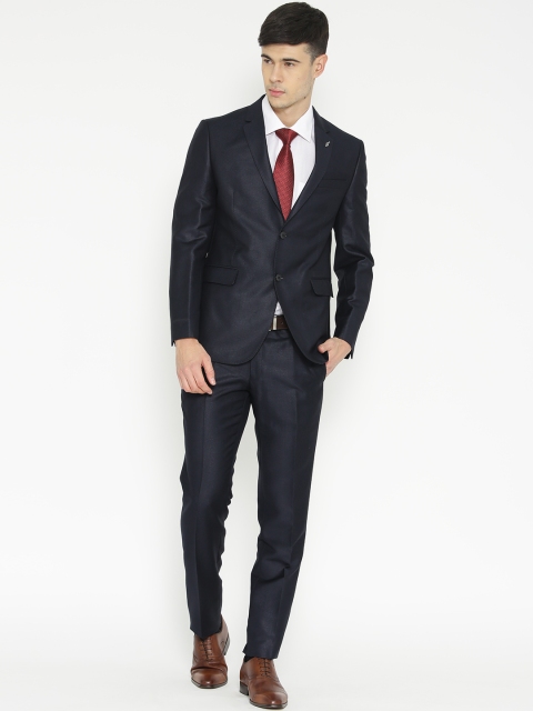 

Van Heusen Navy Single-Breasted Ultra-Slim Fit Partywear Suit, Navy blue