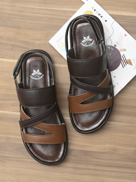 

ALBERTO MORENO Men Brown & Black Comfort Sandals