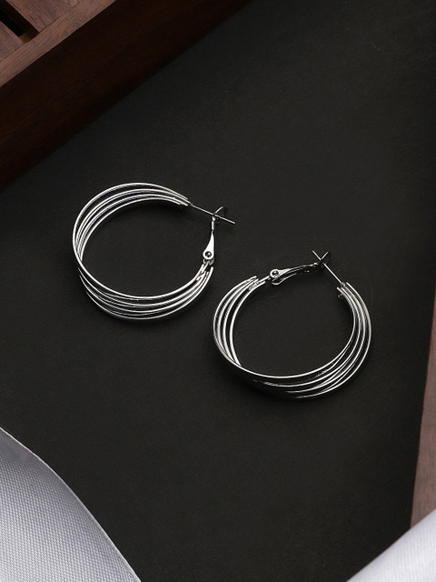 

KACY Silver-Plated Circular Hoop Earrings